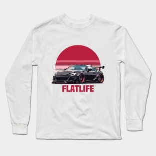 Subaru BRZ Car Art - Widebody Modified Flat Engine JDM Car Long Sleeve T-Shirt